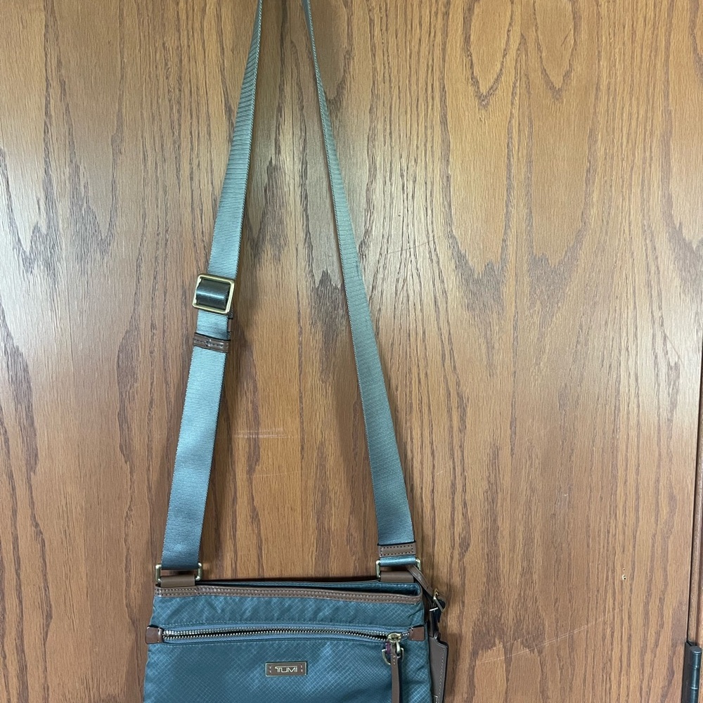 Tumi Gray and Brown Bag